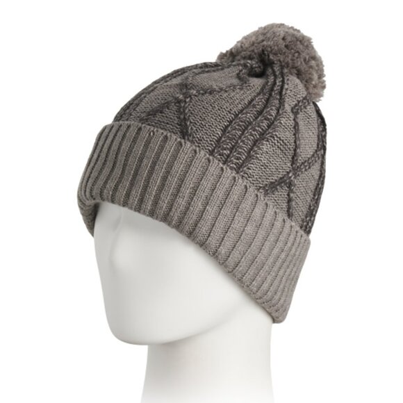 NEW TIMBERLAND Plaited Cable Knit Beanie Light Grey Heather unisex 069mn - Picture 4 of 4